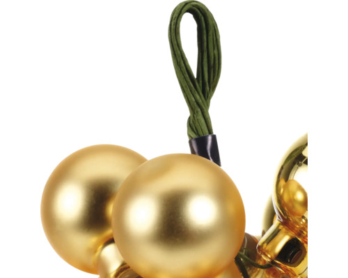 Goldene Weihnachtskugeln mit Aufhängung