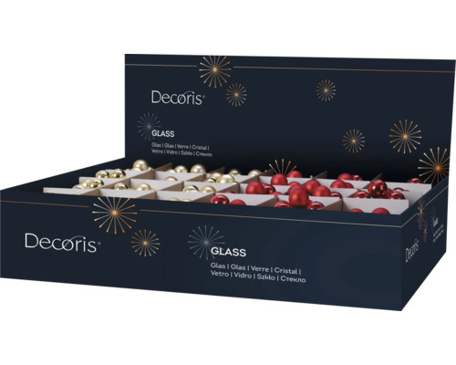Decoris Christbaumkugeln Set aus Glas in einer Verkaufsverpackung