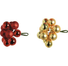 Dekorative Christbaumkugeln in Rot und Gold