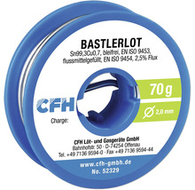 Bastlerlot Sn99,3Cu0,7 bleifrei, EN ISO 9453, flussmittelgefuellt, EN ISO 9454, 2,5 % Fluss
