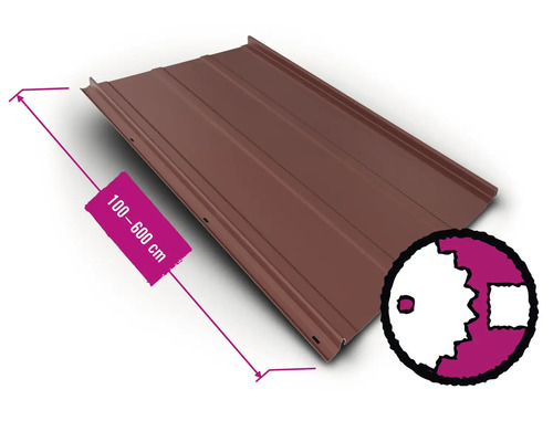 Trapezblech mit einer Länge von 100 bis 600 cm für Dacheindeckungen und Wandverkleidungen