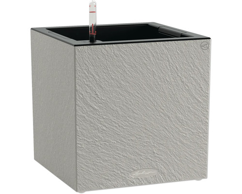 Pflanztopf Lechuza CANTO Slatestone Kunststoff 30 x 30 x 30,8 cm grau Viereckiger Pflanzkübel mit Wasserstandsanzeiger