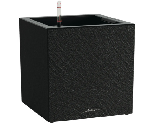 Pflanztopf Lechuza CANTO Slatestone Kunststoff 30 x 30 x 30,8 cm schwarz Viereckiger Pflanzkasten mit Wasserstandsanzeiger
