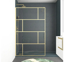 Raumdusche Aurlane Bricks Gold 1200x2000 mm Echtglas Klar hell gold Reversibel