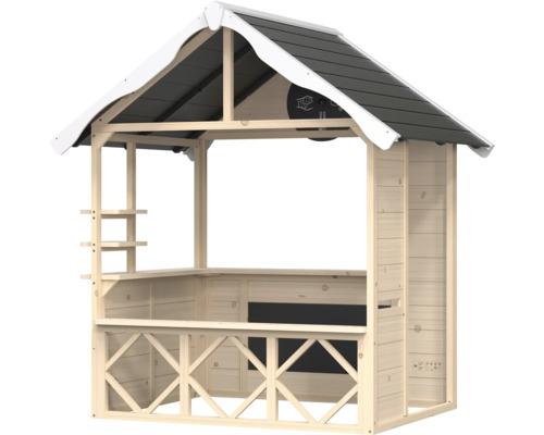Spielhaus aus Holz mit Theke und Dach