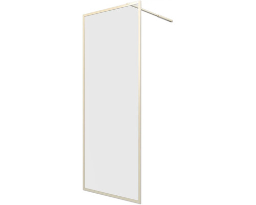 Raumdusche Aurlane Golden Edge 800x2000 mm Echtglas Klar hell gold Reversibel Duschwand mit Rahmen und Stabilisierungsstange für Badezimmer