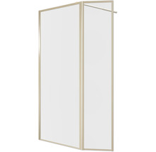 Raumdusche Aurlane Golden Edge 900x2000 mm Echtglas Klar hell gold Reversibel mit 400 mm Klappwand
