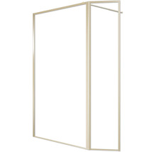 Raumdusche Aurlane Golden Edge 1200x2000 mm Echtglas Klar hell gold Reversibel mit 400 mm Klappwand