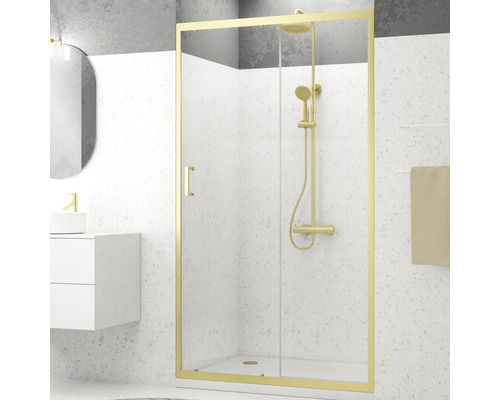 Schiebetüre für Nische Aurlane Factory 1200x2000 mm echtglas Klar hell gold Reversibel