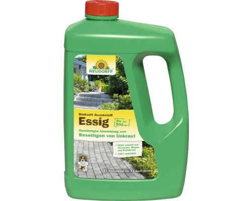 Neudorff BioKraft Grundstoff Essig zur Unkrautbekämpfung in einer 3 Liter Flasche