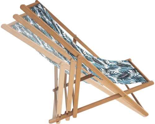 Holzliegestuhl mit Blattmuster