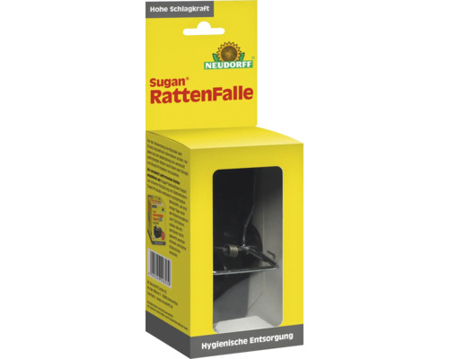 Sugan Rattenfalle von Neudorff in gelber Verpackung mit Sichtfenster