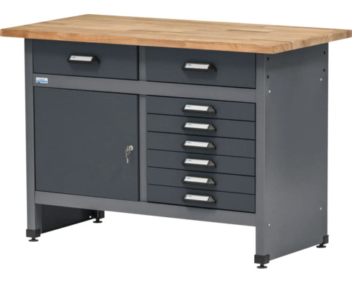 Werkbank mit Schubladen und Tür
