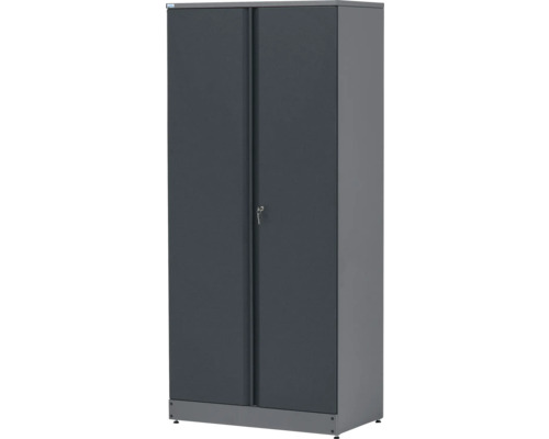 Schrank Küpper made in Germany 910x2040x530 mm 1 Doppeltür 5 Lagerebenen anthrazit Metallschrank mit zwei Türen und Schloss