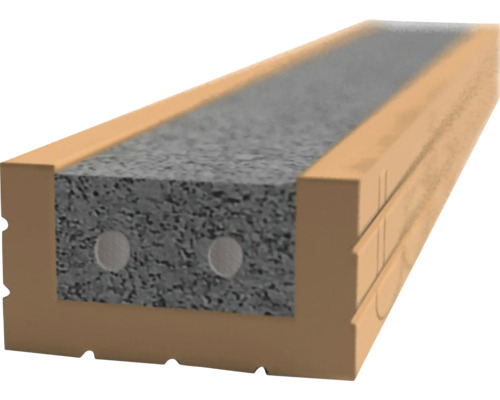Querschnitt eines Holzbetonverbundträgers mit Stahlbeton