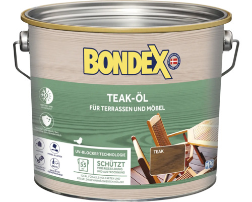 BONDEX Holzöl Teak-Öl außen 2,5 L Eimer Teaköl für Terrassen und Möbel von Bondex