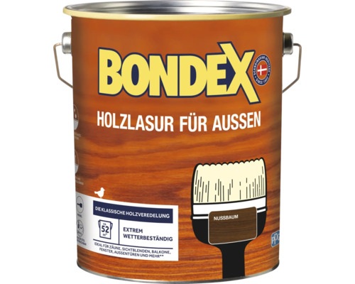 BONDEX Holzlasur nussbaum 4 L Bondex Holzlasur für den Außenbereich im Farbe Nussbaum