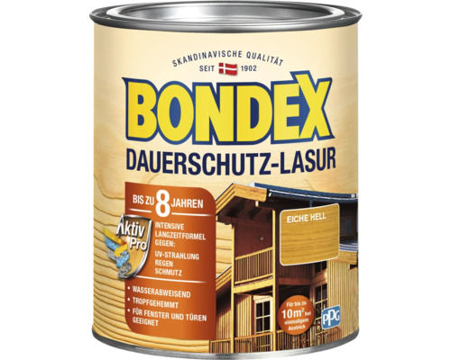 Bondex Dauerschutz-Lasur Farbton Eiche hell in einer Dose