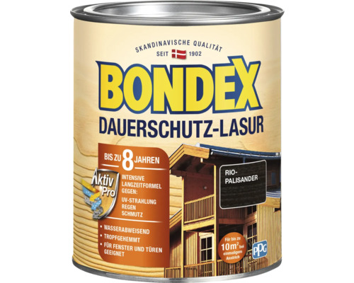 Bondex Dauerschutz Lasur Farbtone Rio Palisander in einer Dose
