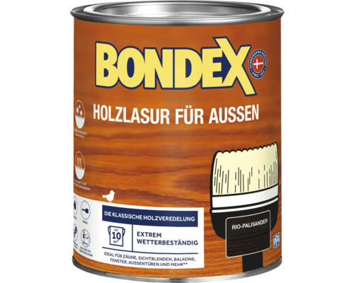 Bondex Holzlasur für Aussen im Farbton Rio-Palisander