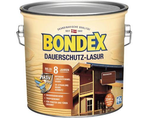 Bondex Dauerschutz-Lasur Farbton Mahagoni im Metalleimer