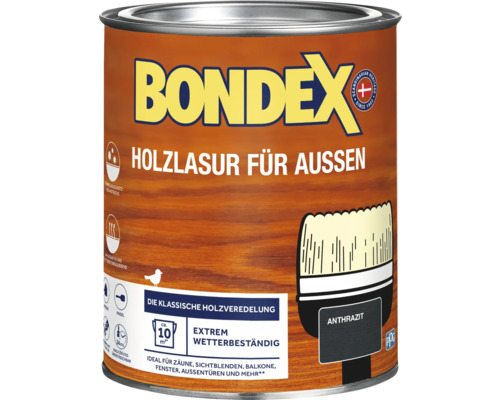 Holzschutz-Lasur Bondex anthrazit 750 ml