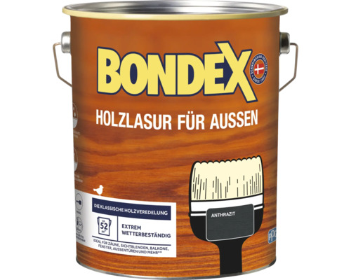 Holzschutz-Lasur Bondex anthrazit 4 l