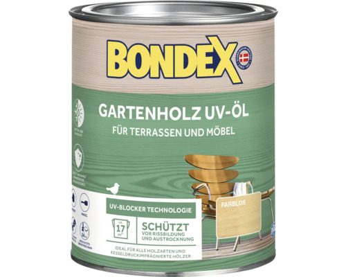 Dose Gartenholz UV-Öl farblos für Terrassen und Möbel von Bondex