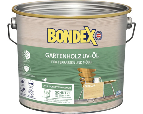 BONDEX UV Holzöl universal farblos 2,5 L Eimer Bondex Gartenholz UV-Öl für Terrassen und Möbel