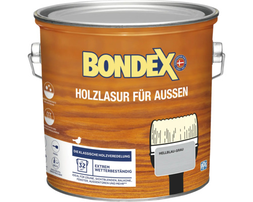 Bondex Holzlasur für Aussen, hellblau-grau, Gebinde