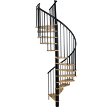 Wendeltreppe aus Holz und Metall
