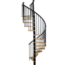 Wendeltreppe aus Metall und Holz