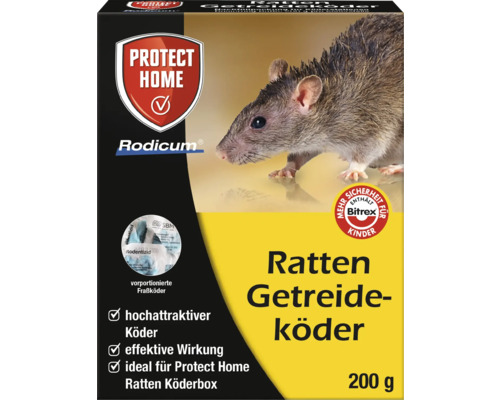 Rattenköder Getreideköder Protect Home Rodicum 200 g zur Verwendung in Köderboxen