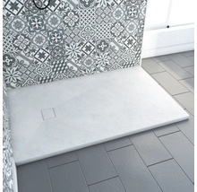 Rechteckduschwanne Aurlane Stone 140x90x2,6 cm weiß matt