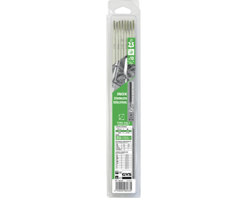 Verpackung mit zehn Edelstahl Schweißstäben, Durchmesser 2,5 mm, Länge 300 mm