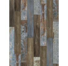 Muster aus Holz- und Metallelementen für Bodenbeläge