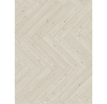 Hellbeiger Holzboden im Fischgrätmuster