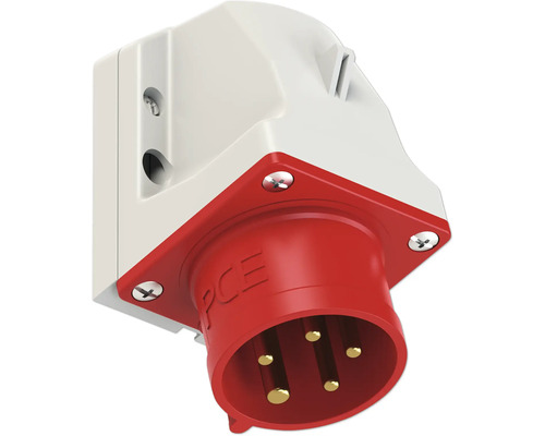 Wandsteckdose mit fünfpoligem Stecker für Starkstrom