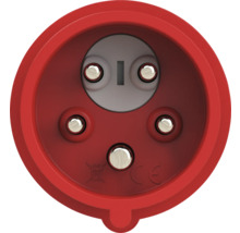 Roter Stecker mit drei Stiften