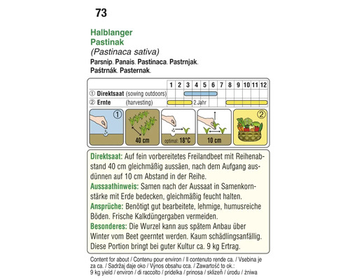 Informationen zu Aussaat und Ernte von Pastinaken