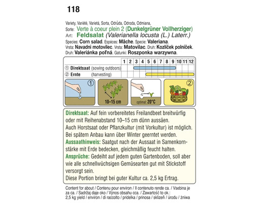 Informationen zur Aussaat und Ernte von Feldsalat