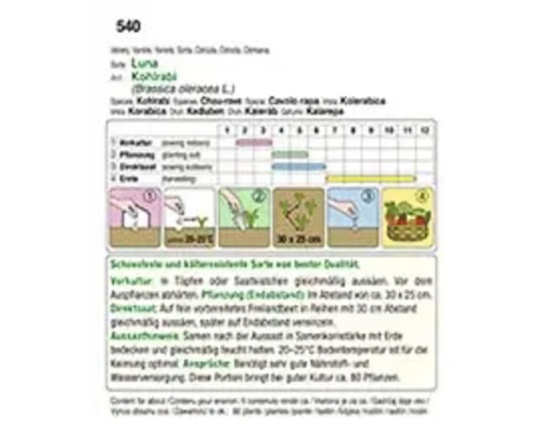 Informationen zu Luna Kohlrabi Anbau, Pflanzung und Ernte