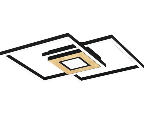 Quadratische Deckenleuchte mit Holzdekor