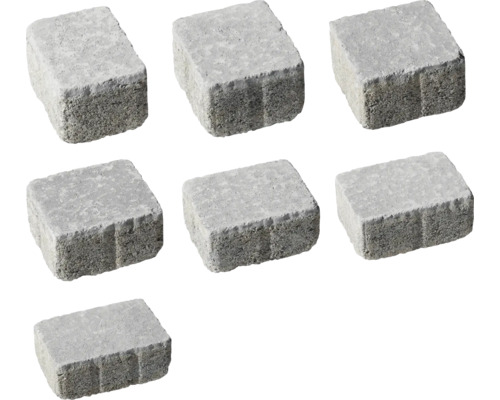Sieben graue Pflastersteine