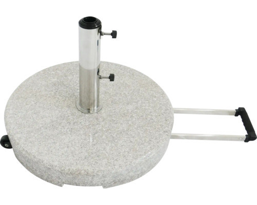 Sonnenschirmständer aus Granit mit Rollen und Griff