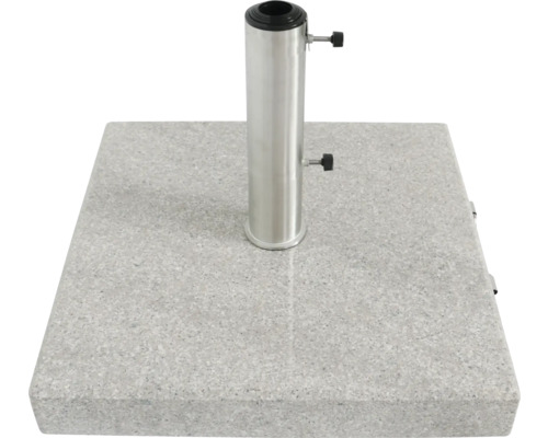 Quadratischer Schirmständer aus Granit mit Edelstahlrohr