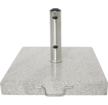 Quadratischer Schirmständer aus Granit mit Edelstahlhalterung