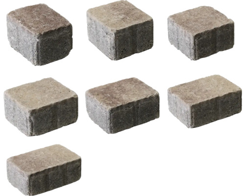 Sechs Pflastersteine aus Beton