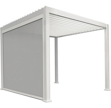 Pergola mit Lamellendach und Sichtschutz