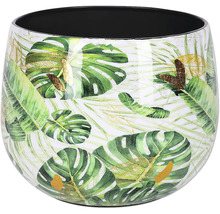 Blumentopf mit Blattmotiv